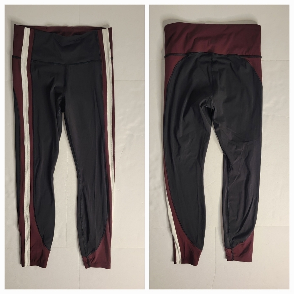 Athleta Sz S Crunch 7/8 Tights High Rise Color Block